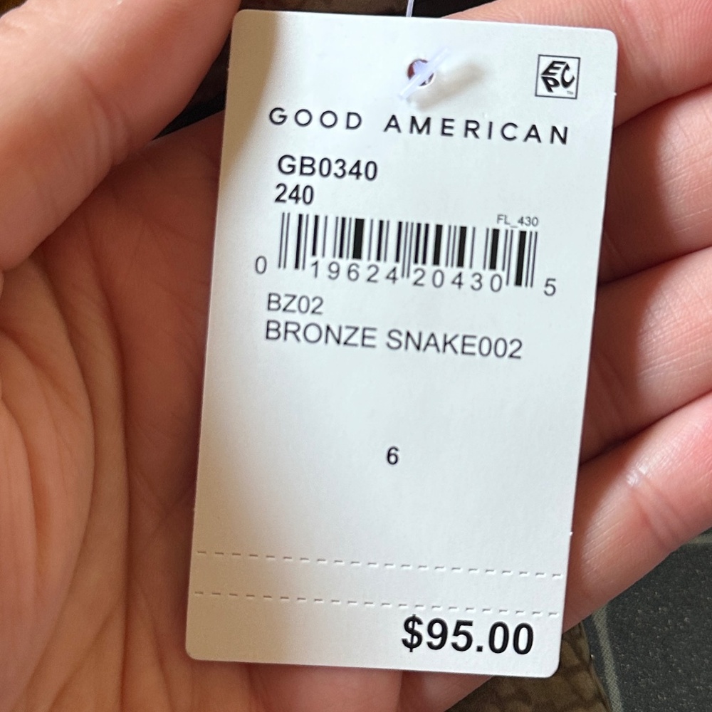 NWT Good American Better Than Leather Metallic Bronze Snakes Bodysuit - Picture 10 of 11